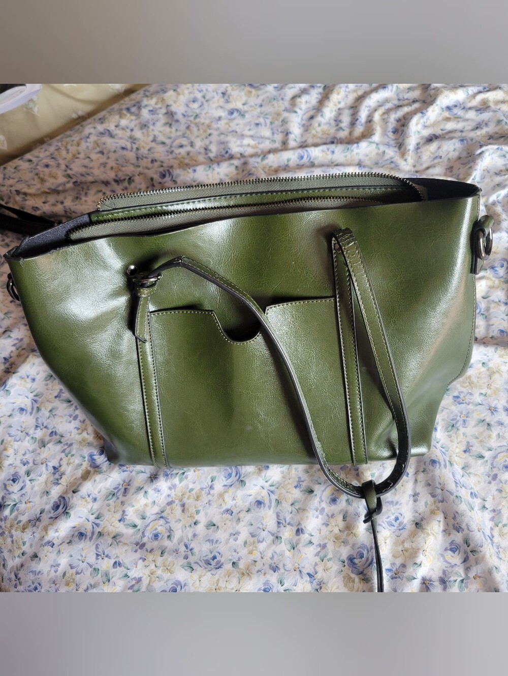 Faux Leather Tote Bag Top Handle Satchel Purse Shoulder Cross Body Work Hand Bag